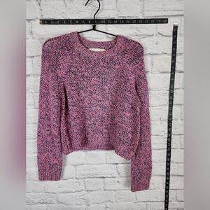 Revolve One Grey Day marled knit sweater with slightly cropped hem Small NEW